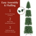 thumbnail image 6 of Best Choice Products 9ft Prelit Pencil Christmas Tree, Spruce Style Holiday Decor w/ 1,298 Tips, 450 Lights, Base, 6 of 9