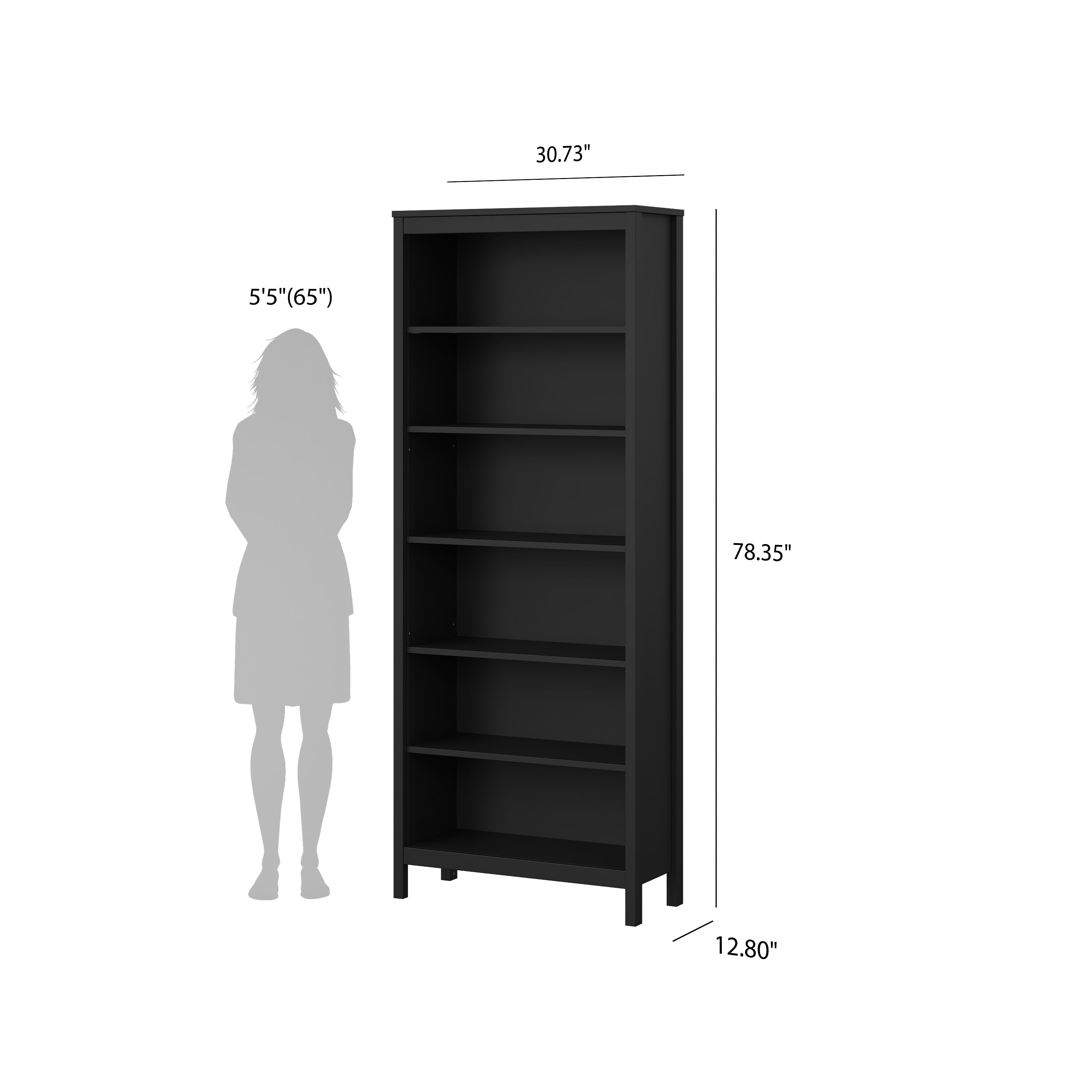 Tvilum Madrid 2-Piece Bookcase Set, Matte Black