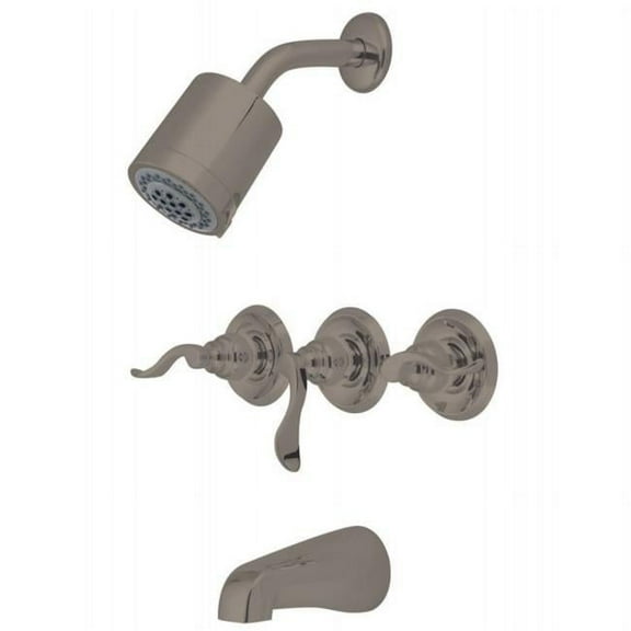 NuWave French Tub & Shower Faucet with 3 Handle, Satin Nickel
