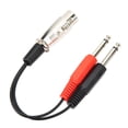 thumbnail image 2 of XLR Y Splitter Microphone Cable, Y Splitter Microphone Cable Excellent Transmission Quality Professional Sound XLR Female To Dual 6.35mm Male  For Microphone, 2 of 8