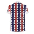 thumbnail image 4 of Midsumdr Womens Shirts Summer V-Neck Lace Patchwork Tops Short Sleeve 4th of July Blouse Tees, 4 of 5