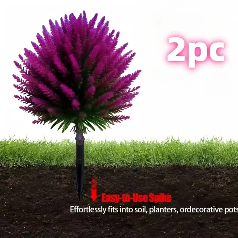 2 Pieces 18 Inch Anti-Ultraviolet Artificial Cedar Tree High-Grade Realistic Indoor Outdoor Conifer Needle Plant with Ground Stake for Gardens Porches and Paths Easy Install Low Maintenance