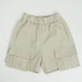 thumbnail image 4 of Zpanxa Girls Cotton Linen Shorts Solid Color Workwear Style with Pockets Lightweight Loose Fit 1 Years, 4 of 7