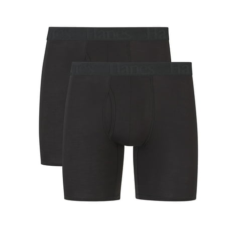 Hanes Originals Men's SuperSoft Boxer Brief Underwear, 2-Pack