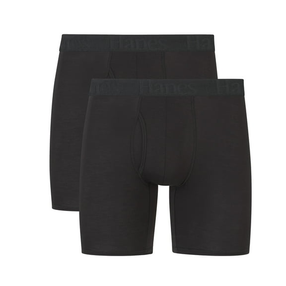 Hanes Originals Men's SuperSoft Boxer Brief Underwear, 2-Pack