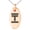 Rose, variant on Stainless Steel Letter T Initial Empire Monogram Engraved Small Oval Charm Pendant Necklace