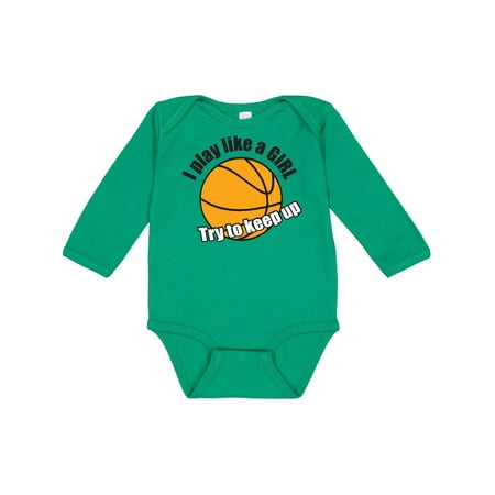 

Inktastic I play like a GIRL... Try to keep up Gift Baby Girl Long Sleeve Bodysuit