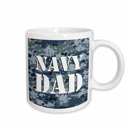

3dRose Navy Dad Blue Camouflage Ceramic Mug 15-ounce