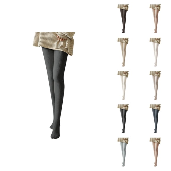 Women'S Tights 2026 Fall Winter Cute Cable Knit Soft Leggings Stockings Pantyhose Opaque Tights