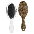 thumbnail image 2 of Modern Tropical Texture Hair Brush, Soft Detangler Hairbrush for All Hair Types, Dynamic Anti-static Paddle Comb, Travel Hair Styling Tool for Women Girls Boys, Gift-Ready, 2 of 8
