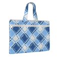 thumbnail image 2 of Handbag File Bag 15×10.6in Large Capacity Double Pocket Designed For Work Travel Travel Shopping Argyle Plaid Lightskyblue_2, 2 of 8