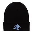 thumbnail image 5 of Snowboarding Silhouette Embroidered Long Knitted Beanie - Black OSFM, 5 of 5