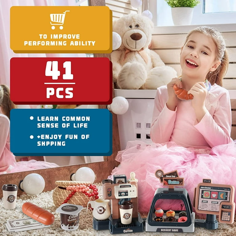 Espresso Machine Toy Safe Children Pretend To Play Kit Play Kitchen  Accessories Pretend Set Multifunctional Early Education