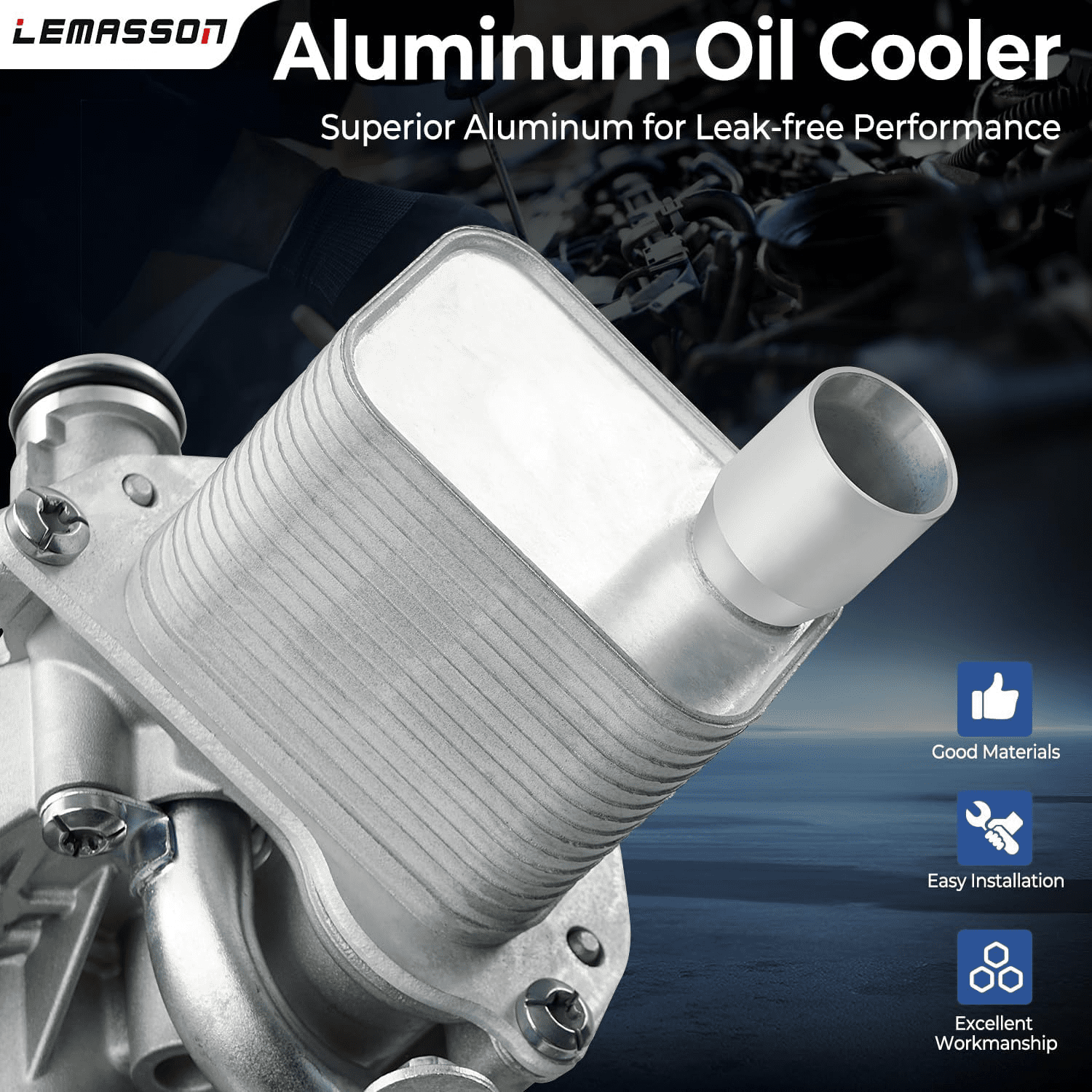 Engine Oil Cooler Filter Housing Assembly Adapter with Insert, Gasket, Cap Compatible with 2011-2021 Chevy Cruze Sonic Trax, Buick Encore 1.4L Turbo Replace 918-428 55566784 55565388 88179-91400