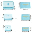 thumbnail image 2 of Bolsas de almacenamiento de viaje Paquetes de ropa Bolsas de compresión de equipaje Maleta organizadora de lavandería, Azul cielo 6 piezas Scienceny LF0127-05B, 2 of 7