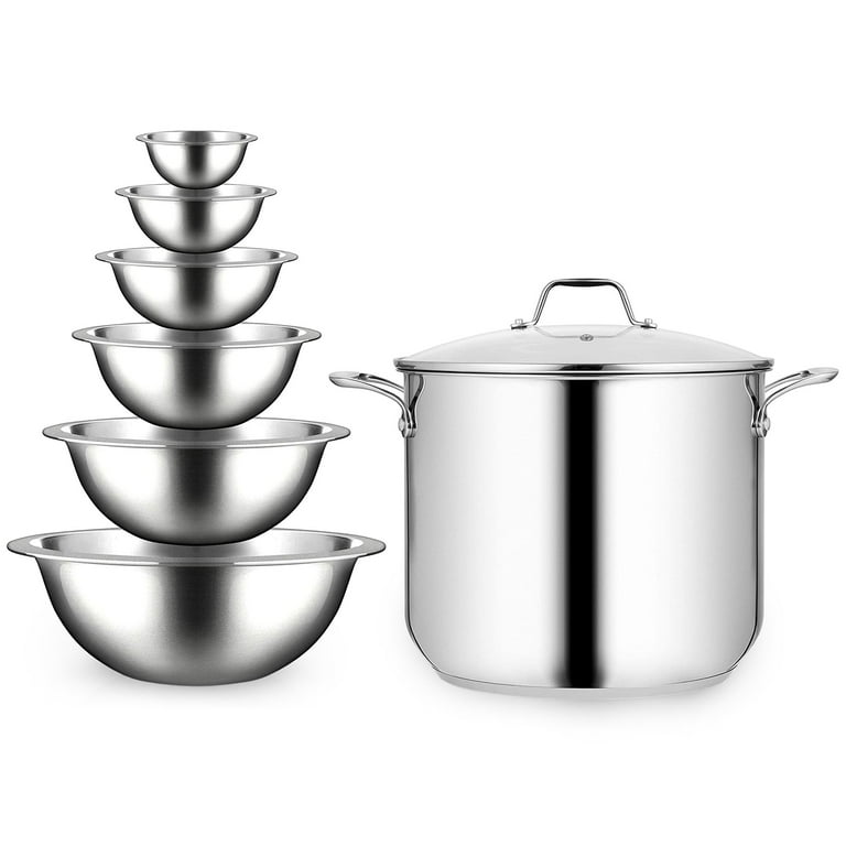 NutriChef Stainless Steel Cookware Soup Pot- 3 Quart, Heavy Duty Induction  Pot