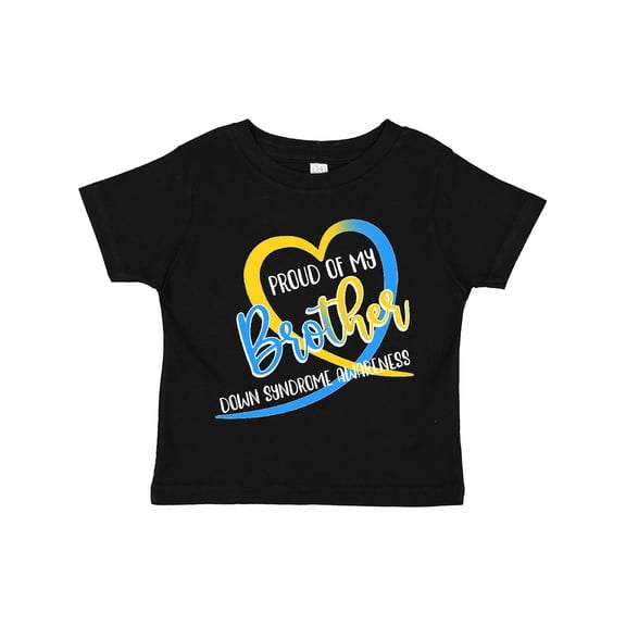 Inktastic Proud of My Brother Down Syndrome Awareness Heart Ribbon Boys or Girls Toddler T-Shirt