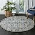 thumbnail image 2 of SAFAVIEH Bella Noelle Bordered Area Rug, Ivory/Blue, 3' x 3' Round, 2 of 8
