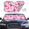 thumbnail image 2 of Haiem Breast Cancer Ribbons Awareness Car Windshield Sun Shade - Blocks UV Rays Sun Visor Protector, Sunshade to Keep Your Vehicle Cool, Universal Fit SUV Van Sedan-Medium, 2 of 7