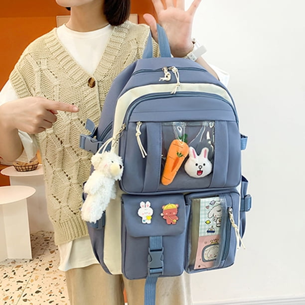Juego de 4 mochilas escolares para niñas adolescentes, estudiantes, mochilas (azul) Ndcxsfigh Para Estrenar