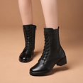 thumbnail image 2 of Botas de cuero genuino a la moda, zapatos de baile latino con suela blanda para mujer, zapatos de baile de tacón medio, baile Social, baile de marinero, baile cuadrado, 2 of 5