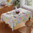 thumbnail image 3 of Easter Tablecloth Rectangle, Washable Colorful Bunny Spring Waterproof Scalloped Edge Fabric Table Cover Decorations, 3 of 4
