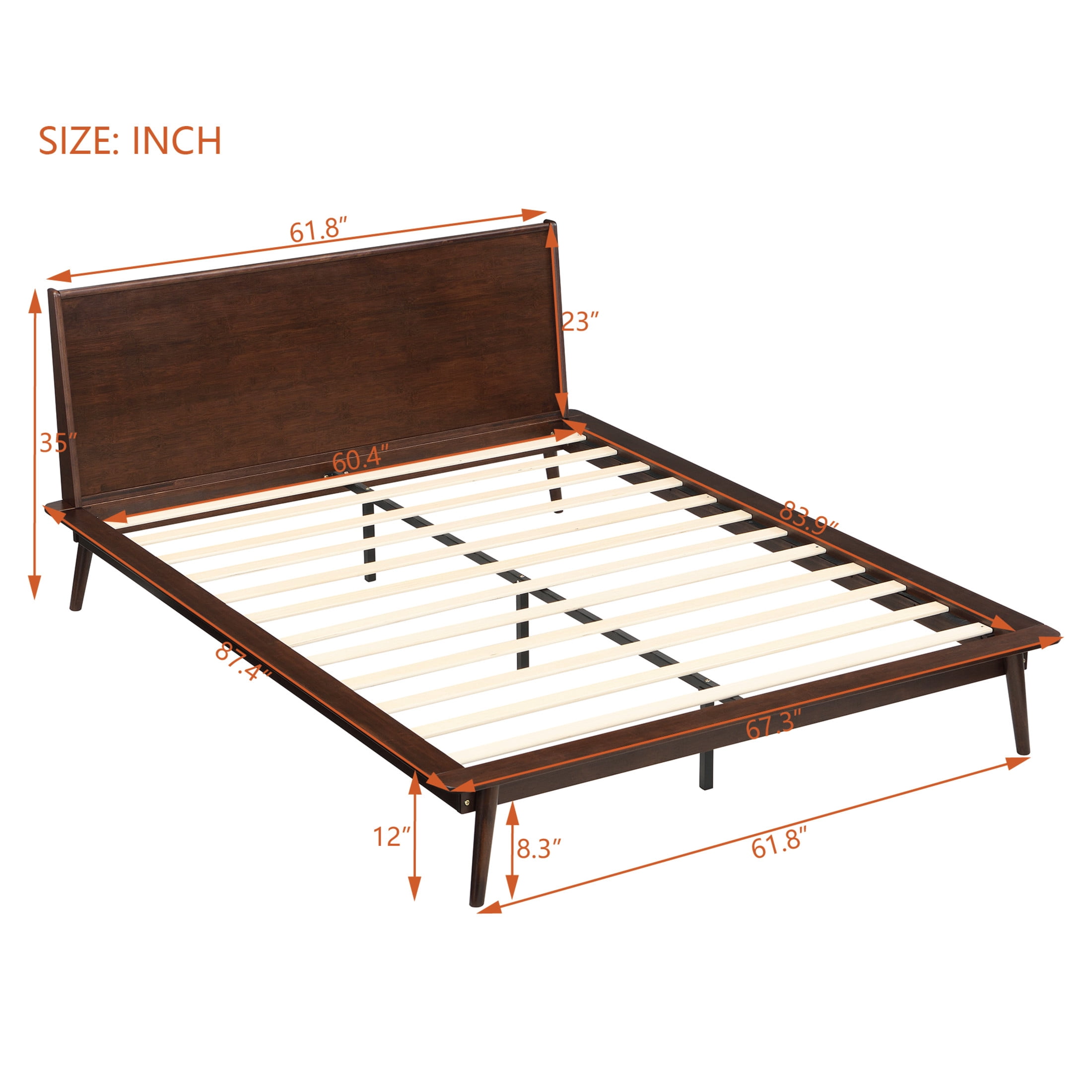 Christopher Knight Home Queen Size Bamboo Platform Bed Frame, Heavy-Duty Support, Chocolate