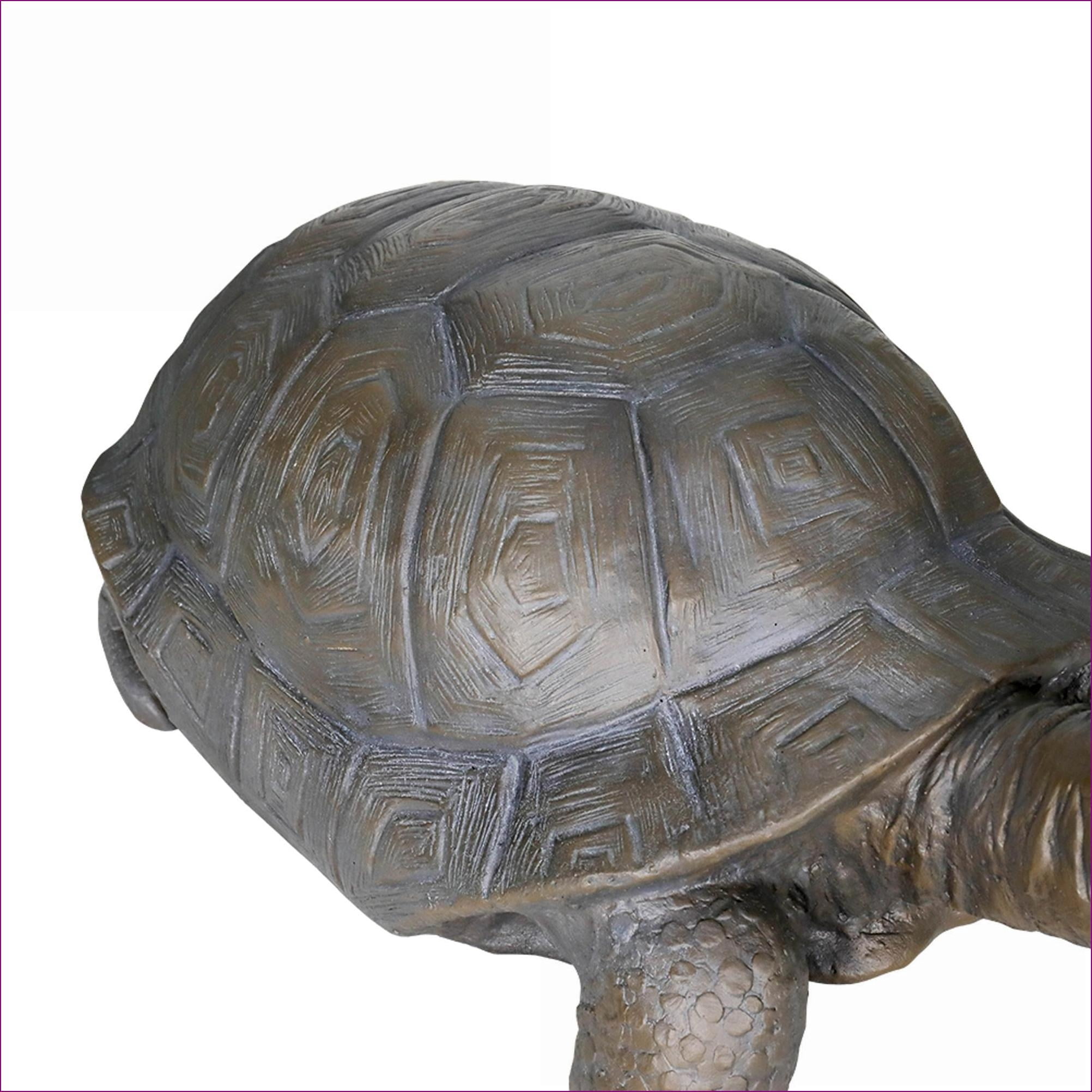 Garden Statues | Large Turtle Outdoor Sculpture, Charcoal Gray, Weather Resistant for Garden Patio Lawn | Concrete Cement | Brown