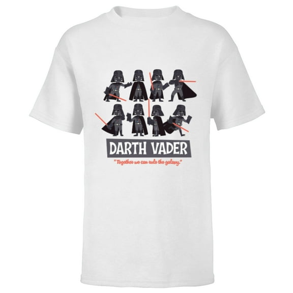 Star Wars Darth Vader Poses Together We Can Rule the Galaxy - Short Sleeve T-Shirt for Kids - Customized-White