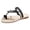 Black, variant on Women's Flat Sandals Dressy Butterfly Metallic Sparkly Rhinestone Slip on Strappy Toe Ring Slides Lightweight Daily Slippers White Size 9