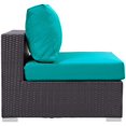 thumbnail image 2 of Modway Convene Aluminum and Rattan Patio Armless Chair in Espresso/Turquoise, 2 of 3