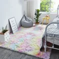 thumbnail image 3 of Tie Dye Fluffy Rug 40*60cm for Bedroom, Bedside, Living Room, Playroom Rainbow, 3 of 5