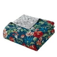 thumbnail image 7 of Mainstays Floral Red/Blue Floral Polyester Quilt, King, Reversible, 7 of 7
