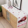 thumbnail image 4 of Valentine's Day Table Runner 36 Inches Long Farmhouse Dress Scarves, Pink Roses Car Love Hearts Romantic Dining Tablerunner for Coffee Table/Kitchen Island/Party Décor, Small 13" x 36", 4 of 8