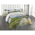 thumbnail image 2 of Ambesonne European Quilted Coverlet 3 Pcs, Salzburg Land Cloudy, King Size, Multicolor, 2 of 4