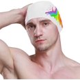 thumbnail image 3 of Wekity Swimming Cap Funny Cartoon Unicorn Rainbow Unisex Adult Wekity Polyester, 3 of 4