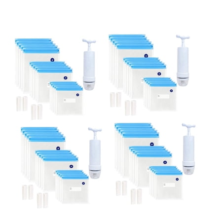 Sous Vide Bags 80Pack Reusable Electric Vacuum Food Storage with 4 Hand Pump,3 Size Sealed Bag,16 Clip