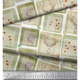 thumbnail image 3 of Soimoi Georgette Viscose Fabric Bird & Reindeer Face Patchwork Decor Fabric Printed Yard 42 Inch Wide, 3 of 3
