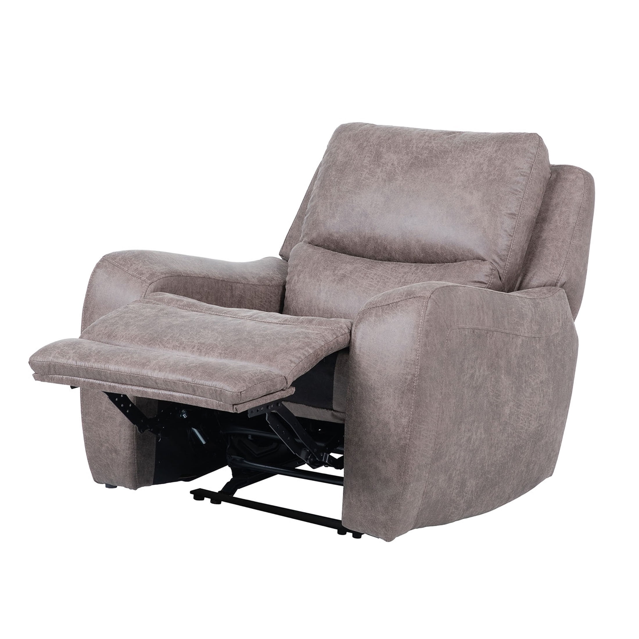 JERFIT Contemporary Power Recliner Chair with Soft Track Arms, Oversized Seat, and Push Button Control for Living Room, Brown