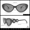 thumbnail image 3 of Womens Star Emblem Bling Luxury Diva Cat Eye Plastic Sunglasses Black Tortoise - Brown, 3 of 8