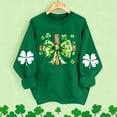 thumbnail image 2 of Maqroz St Patricks Day Sweatshirt Women Cross Green Bow Graphic Crewneck Pullover Religious Irish Holiday Top Casual Green,L, 2 of 5