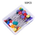 thumbnail image 2 of DressMinking Pasados ​​Bordado Posicionamiento DIY CRAFT Fijación Sastre Acolchado Costura Agujas Herramientas Accesorios Color Random Dark Flower 50pcs kenally HA012259-04, 2 of 6