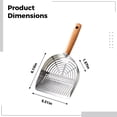 thumbnail image 4 of Stainless Steel Cat Litter Scoop with Wooden Handle, Metal Kitty Litter Scooper with Round Holes, 304 Long-Lasting Rustproof Pet Waste Shovel, Sifter for All Cat Litters, 4 of 8