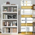 thumbnail image 5 of 69” Tall Metal Bookshelf, Heavy Duty Bookcase, Modular Bookshelf with Expansion Capability, 5-Tier Adjustable Bookshelves for Heavy Books, Library, Living Room, Office. White Bookshelf., 5 of 12