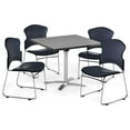 thumbnail image 4 of OFM  Gray 36-inch Square Flip Top Table with 4 Vinyl Chairs, 4 of 5