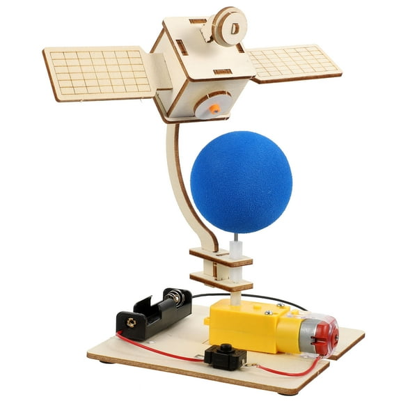 GAXIRE Solar System Building Toys Wooden Artificial Satellite Model Assorted Color 1 Set