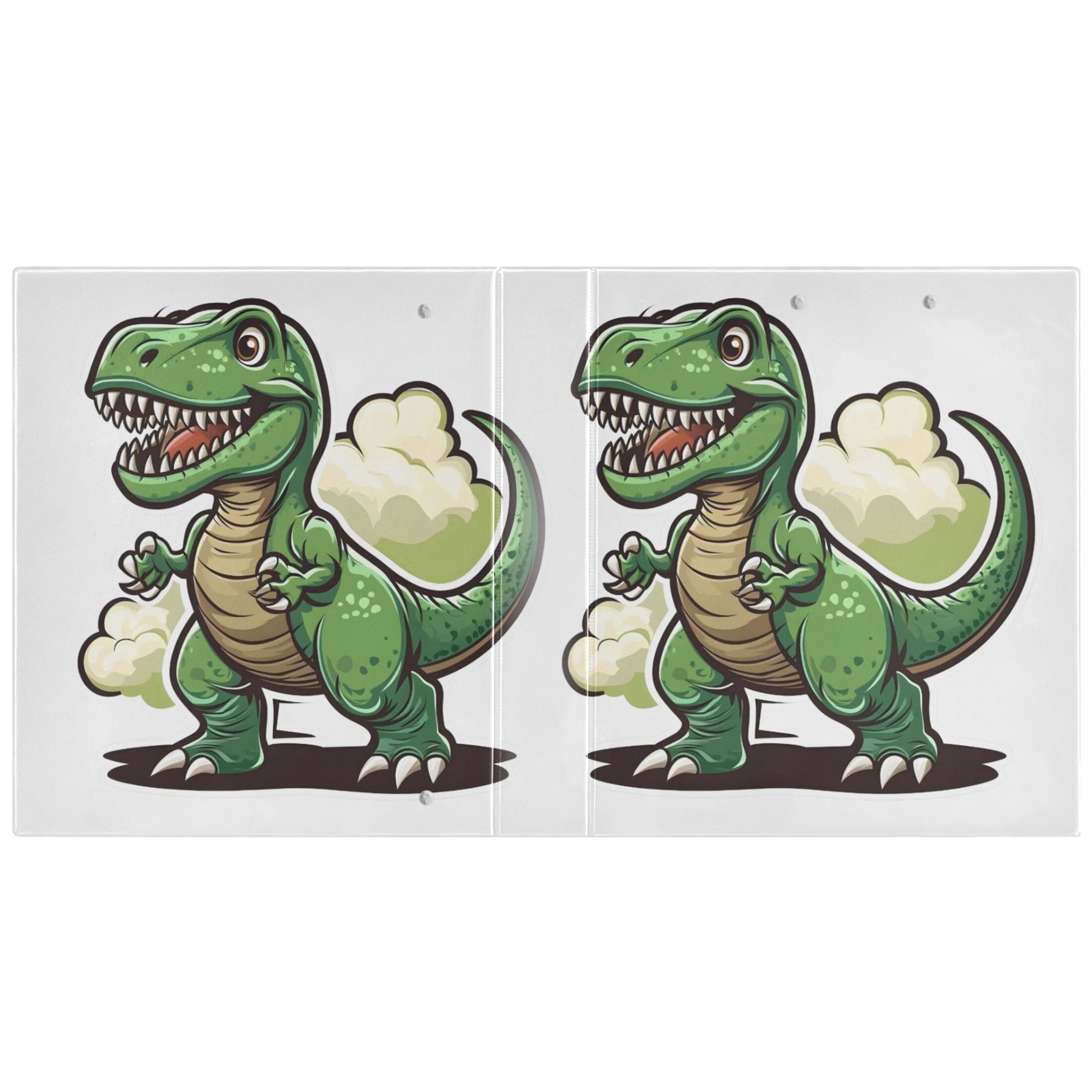 joogoo Cute Dinosaur Hardcover 3 Ring Binder 1.5" Round Rings Interior Pockets Binders Organizer 2 Pack