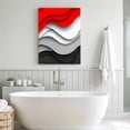 thumbnail image 5 of Canvas Wall Art Red Black Waves Canvas Art Print Abstract Water Ripple Pictures Wall Decor for Living Room Bedroom Artwork Decorations Stretched Framed Ready to Hang 11"x14", 5 of 9