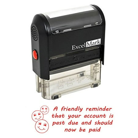 Friendly Inks - FRIENDLY REMINDER PAST DUE - Self Inking Bill Collection Stamp in Red Ink