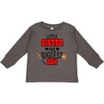 thumbnail image 3 of Inktastic Little Sister and Biggest Fan Baseball Glove and Bat Girls Long Sleeve Toddler T-Shirt, 3 of 5